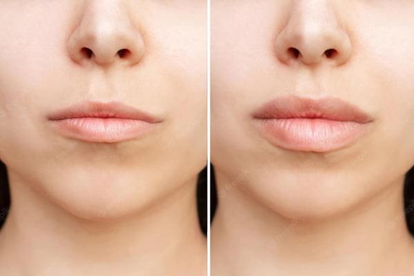 dermal filler before after Lips